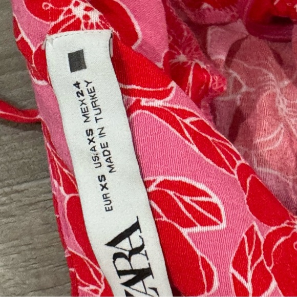 Zara ruched twist front floral spaghetti strap mini dress ❤️ - Picture 7 of 8